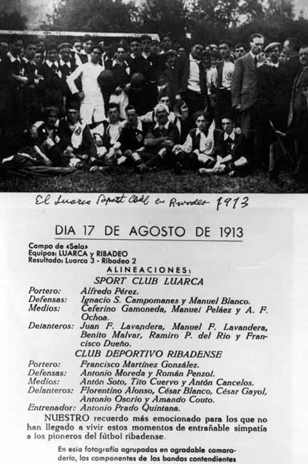 Imagen - Partido de fútbol entre el Sport Club Luarca y el Club Deportivo Ribadense, año 1913