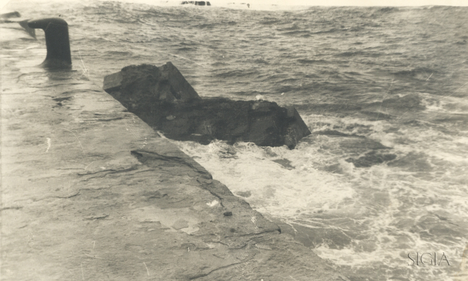 Imagen - Averías causadas por los temporales de 1959 en el puerto de Cudillero